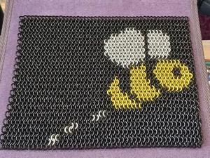 Preview thumbnail for I made a chainmaille bee wall hanging 🐝🐝