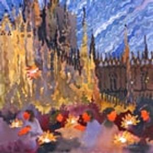 Preview thumbnail for Milan Cathedral from MAIO restaurant, watercolor, 31 x 23 cm, 2025 year