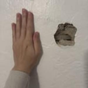 Preview thumbnail for Help, how do I fill in and fix this drywall hole? What to buy?