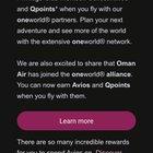 Preview thumbnail for Earn Avios and QPoints while traveling with OneWorld Alliance