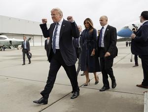 Preview thumbnail for PsBattle: Donald Trump solemnly traveling to a 9/11 Memorial Service on the 17th Anniversary of the Tragedy.