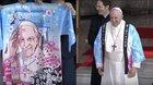 Preview thumbnail for Pope Francis wearing a custom anime robe which he was gifted while visiting Japan (2019).