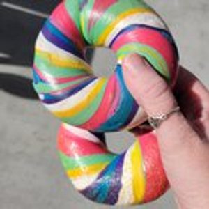Preview thumbnail for Rainbow bagels I picked up this morning in Houston.