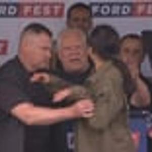 Preview thumbnail for Protester gets on Ford Fest stage in Etobicoke at annual Ontario PC event