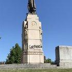Preview thumbnail for Christopher Columbus statue at the corner of Roosevelt and Columbus tagged with the word “Genocide”