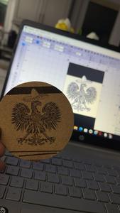 Preview thumbnail for My first engraving 😅 Messing around with logo design for my upcoming food truck. 